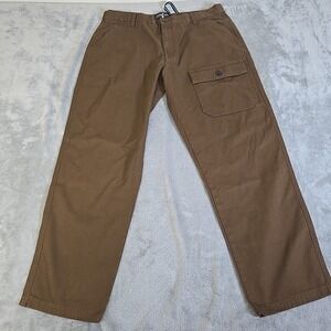 Houston White Cargo Pants Mens Large Brown Relaxed Fit  Midweight Cotton‎ Twill